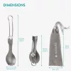 Spork Camping Pliabil Navaris, Titanium, 9.7 cm, gri, NAV0000381V001C