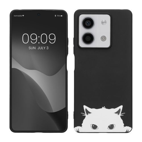 Kwmobile tok Xiaomi Redmi Note 13 készülékhez, fekete/fehér, szilikon, KWM000020NQ002C