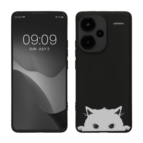Kwmobile tok Xiaomi Redmi Note 13 Pro Plus 5G-hez, fekete/fehér, szilikon, KWM000020NR002C