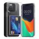 Kwmobile kártyatartós tok Apple iPhone 15 Pro Max készülékhez, átlátszó, polikarbonát, KWM000022RA001C