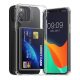 Kwmobile kártyatartós tok Apple iPhone 12/iPhone 12 Pro készülékhez, átlátszó, polikarbonát, KWM000022RD001C