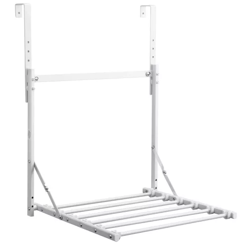 Suport uscator haine pliabil Navaris, peste usa, 1 nivel, 41x44x58.5 cm, capacitate 6 kg, negru, otel