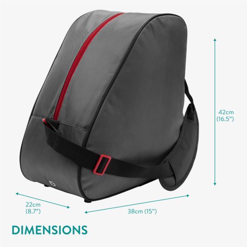 Husa clapari Navaris, 42x38x22 cm, compartiment manusi, poliester 1680D, rosu/gri, poliester