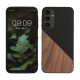 Kwmobile tok Samsung Galaxy A25-höz, barna/fekete, fa/szilikon, KWM000021QX001C