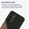 Kwmobile tok Samsung Galaxy A25-höz, barna/fekete, fa/szilikon, KWM000021QX001C