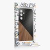 Kwmobile tok Samsung Galaxy A25-höz, barna/fekete, fa/szilikon, KWM000021QX001C
