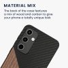 Kwmobile tok Samsung Galaxy A35-höz, barna/fekete, fa/szilikon, KWM000021QY001C