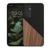 Kwmobile tok Samsung Galaxy A55 5G-hez, barna/fekete, fa/szilikon, KWM000021QZ001C