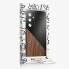 Kwmobile tok Samsung Galaxy A55 5G-hez, barna/fekete, fa/szilikon, KWM000021QZ001C