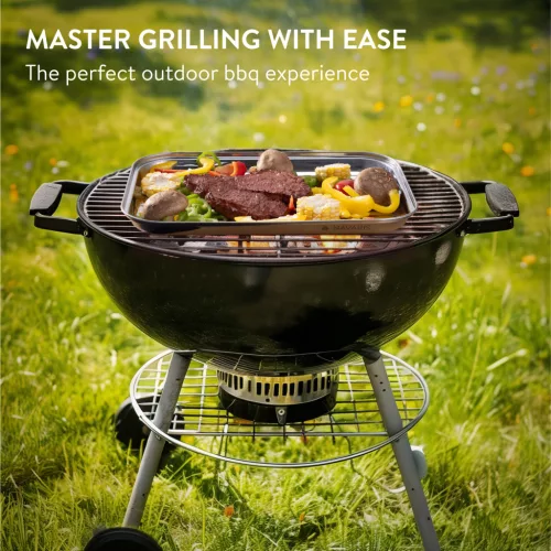 Set 2 tavi BBQ din otel inoxidabil Navaris, 34x24 cm, cu gauri de ventilatie, NAV000038EP001C