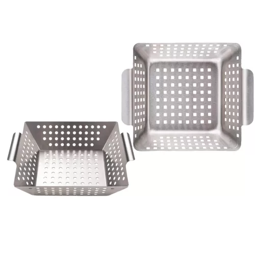 Cos gratar Navaris din otel inoxidabil, pentru legume/peste, 21x21x7.5 cm, NAV000038EP002C
