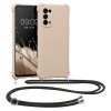 Kwmobile tok nyakpánttal OPPO Find X3 Lite-hoz, krémszínű, szilikon, KWM0000166O010C
