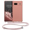 Kwmobile Google Pixel 7a telefontok nyakpánttal, rózsaszín, szilikon, KWM000019YH009C