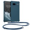 Kwmobile Google Pixel 7a telefontok nyakpánttal, sötétkék, szilikon, KWM000019YH010C