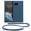 Kwmobile Google Pixel 7a telefontok nyakpánttal, sötétkék, szilikon, KWM000019YH010C