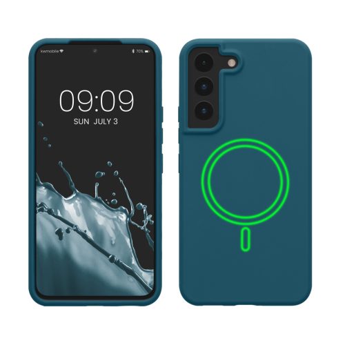 Kwmobile tok Samsung Galaxy S22-höz, kék, szilikon, KWM000021RB002C