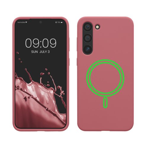 Kwmobile tok Samsung Galaxy S23 Plus-hoz, sötétrózsaszín, szilikon, KWM000021RF002C