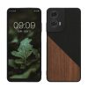 Kwmobile tok Motorola Moto G24/Moto E14/Moto G04 készülékhez, barna/fekete, fa/szilikon, KWM000022RR001C