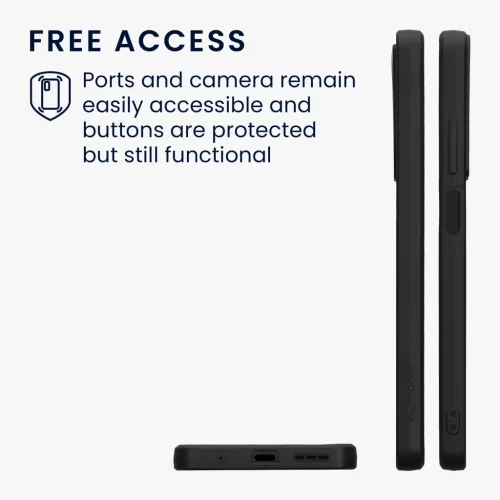 Kwmobile tok Motorola Moto G24/Moto E14/Moto G04 készülékhez, barna/fekete, fa/szilikon, KWM000022RR001C