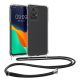 Kwmobile tok nyakpánttal Motorola Moto G24/Moto E14/Moto G04 készülékhez, átlátszó/fekete, szilikon, KWM000022RS001C
