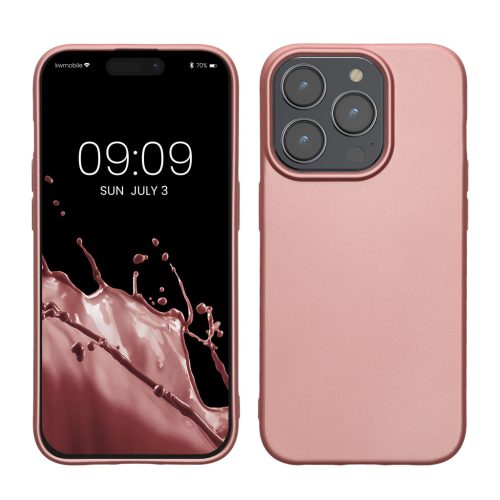 Kwmobile tok Apple iPhone 15 Pro készülékhez, rózsaszín, szilikon, KWM000022RY001C