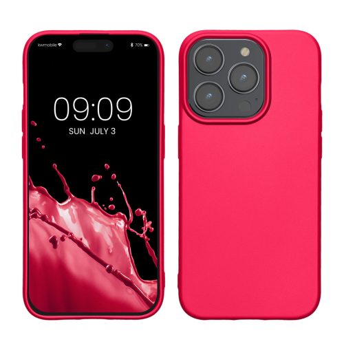 Kwmobile tok Apple iPhone 15 Pro készülékhez, rózsaszín, szilikon, KWM000022RY003C