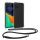 Kwmobile tok nyakpánttal Motorola ThinkPhone-hoz, átlátszó/fekete, szilikon, KWM000022RZ001C