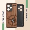Kwmobile tok Xiaomi Redmi Note 13 Pro Plus 5G-hez, barna, fa/szilikon, KWM000020KL004C