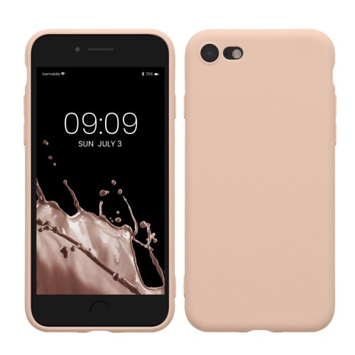 Kwmobile tok Apple iPhone SE (2022)/iPhone SE (2020)/iPhone 8 készülékhez, krémszínű, szilikon, KWM0000083F057C