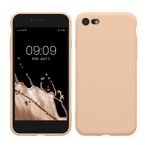 Kwmobile tok Apple iPhone SE (2022)/iPhone SE (2020)/iPhone 8 készülékhez, krémszínű, szilikon, KWM0000083F062C