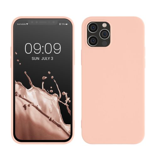 Kwmobile tok Apple iPhone 12/iPhone 12 Pro készülékhez, krémszínű, szilikon, KWM0000129A058C