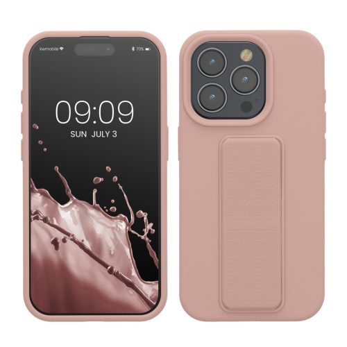 Kwmobile tok Apple iPhone 15 Pro készülékhez, világos rózsaszín, szilikon, KWM000020EK004C