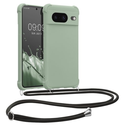 Kwmobile Google Pixel 8 telefontok nyakpánttal, világoszöld, szilikon, KWM0000208T005C