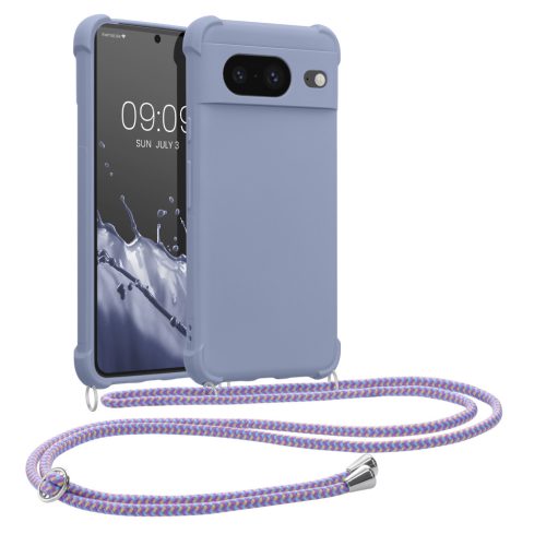 Kwmobile Google Pixel 8 telefontok nyakpánttal, kék, szilikon, KWM0000208T006C
