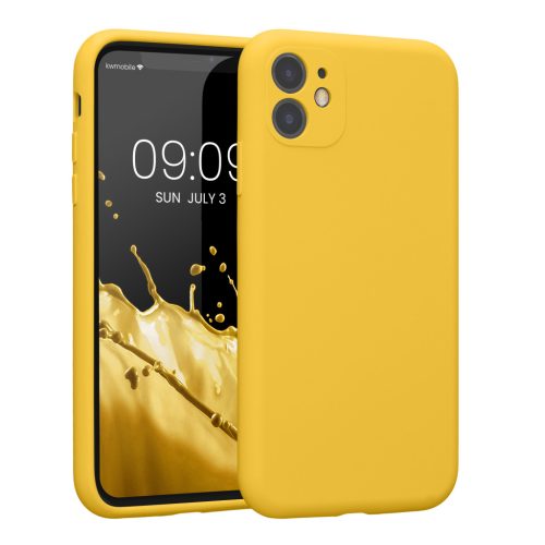 Kwmobile tok Apple iPhone 11-hez, sárga, szilikon, KWM000016XQ012C