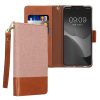 Kwmobile tok Samsung Galaxy S22-höz, világos rózsaszín/barna, textil/szilikon, KWM000021SB001C