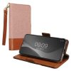 Kwmobile tok Samsung Galaxy S22-höz, világos rózsaszín/barna, textil/szilikon, KWM000021SB001C