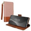 Kwmobile tok Samsung Galaxy S10 készülékhez, világos rózsaszín/barna, textil/szilikon, KWM000021SD001C