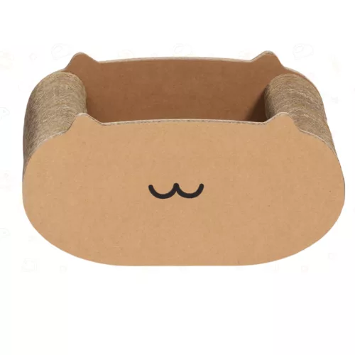 Navaris macska fekhely, 41x40x20 cm, 2 az 1-ben, újrahasznosított karton, barna