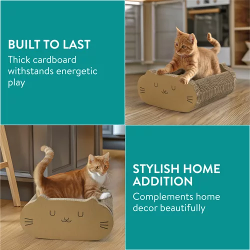 Navaris macska fekhely, 41x40x20 cm, 2 az 1-ben, újrahasznosított karton, barna