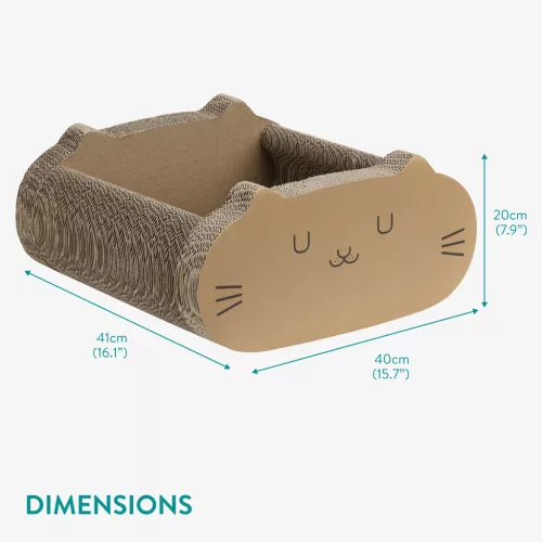 Navaris macska fekhely, 41x40x20 cm, 2 az 1-ben, újrahasznosított karton, barna