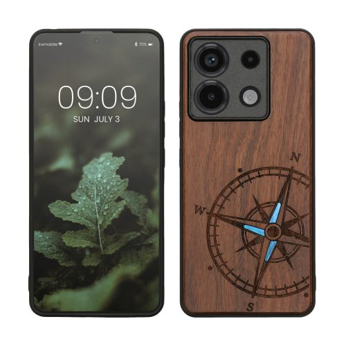 Kwmobile tok Xiaomi Redmi Note 13 Pro 5G-hez, barna, fa/szilikon, KWM000020MN003C