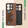 Kwmobile tok Xiaomi Redmi Note 13 Pro 5G-hez, barna, fa/szilikon, KWM000020MN004C