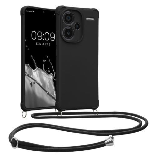 Kwmobile tok nyakpánttal Xiaomi Redmi Note 13 Pro Plus 5G-hez, fekete, szilikon, KWM000020ND003C