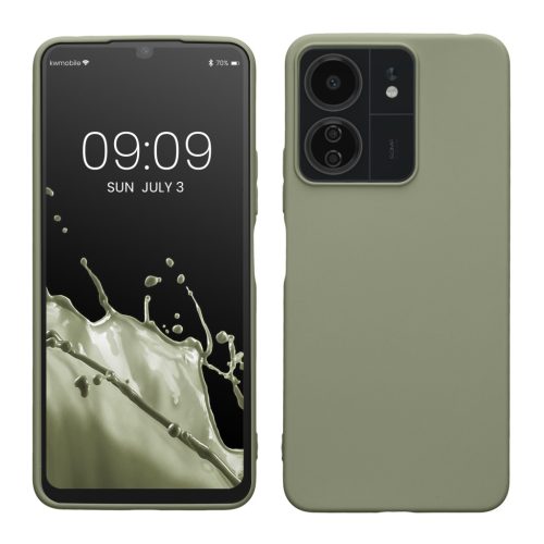 Kwmobile tok Xiaomi Poco C65/Redmi 13C-hez, világoszöld, szilikon, KWM000020KM002C