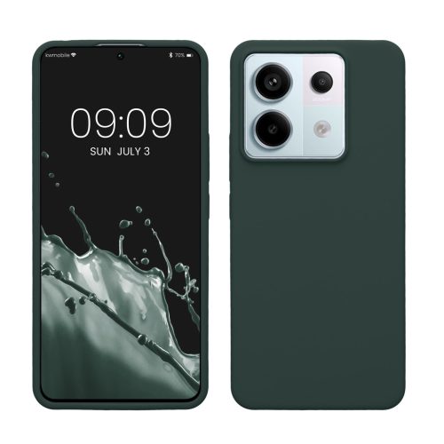 Kwmobile tok Xiaomi Redmi Note 13 Pro 5G-hez, sötétzöld, szilikon, KWM000020LF010C