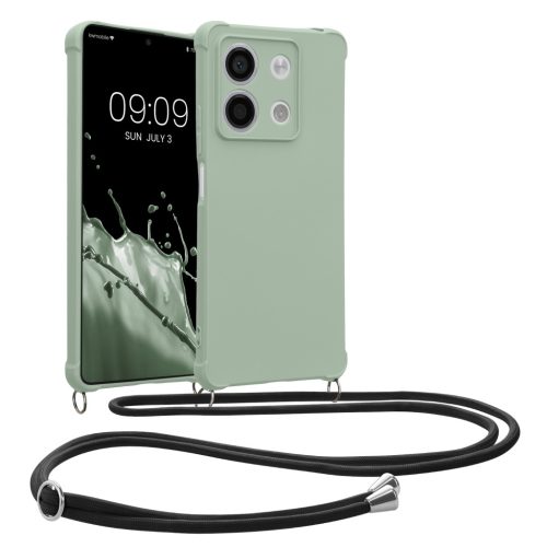 Kwmobile tok nyakpánttal Xiaomi Redmi Note 13-hoz, világoszöld, szilikon, KWM000020NC004C