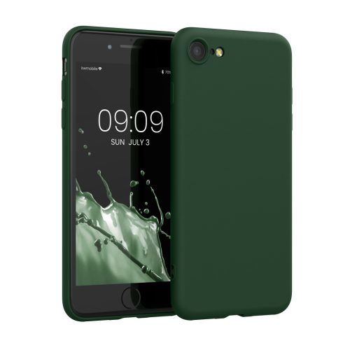 Kwmobile tok Apple iPhone SE (2022)/iPhone SE (2020)/iPhone 8 készülékhez, sötétzöld, szilikon, KWM000010IU095C