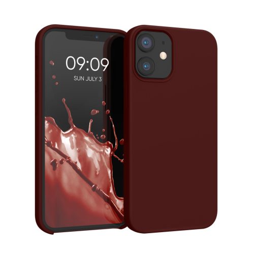 Kwmobile tok Apple iPhone 12 Mini készülékhez, sötétpiros, szilikon, KWM000011JO067C