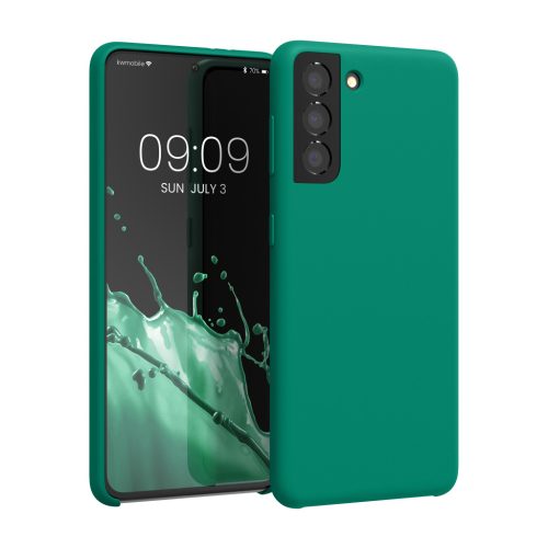 Kwmobile tok Samsung Galaxy S21 készülékhez, zöld, szilikon, KWM000012BT077C